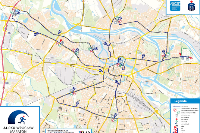 Maraton Wrocław. Utrudnienia na drogach [MAPY, OBJAZDY, TRASA, ZMIANY W KOMUNIKACJI]