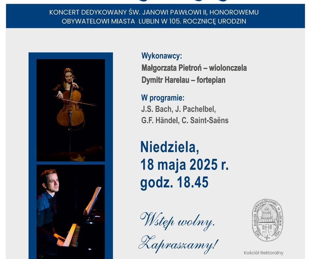 Koncert Pieśń Wiolonczeli – plakat 