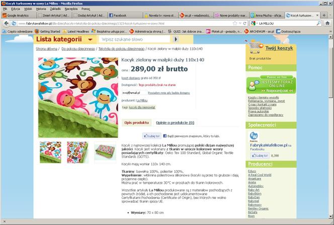 Kocyk z firmy La millou- oferta z internetu