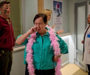 Na Wspólnej, odc. 4065. Helena (Małgorzata Peczyńska), Wojtek (Wojciech Błach), Żaneta (Anna Guzik)