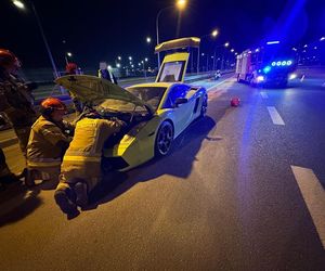 Warszawa: Pożar Lamborghini na S79. Luksusowe auto spłonęło