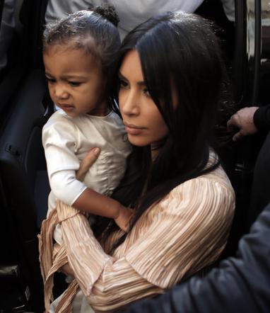 kim kardashian, kanye west, chrzest north west