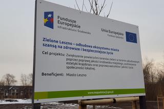 Przy ul. Unii Europejskiej w Lesznie powstaje nowy park