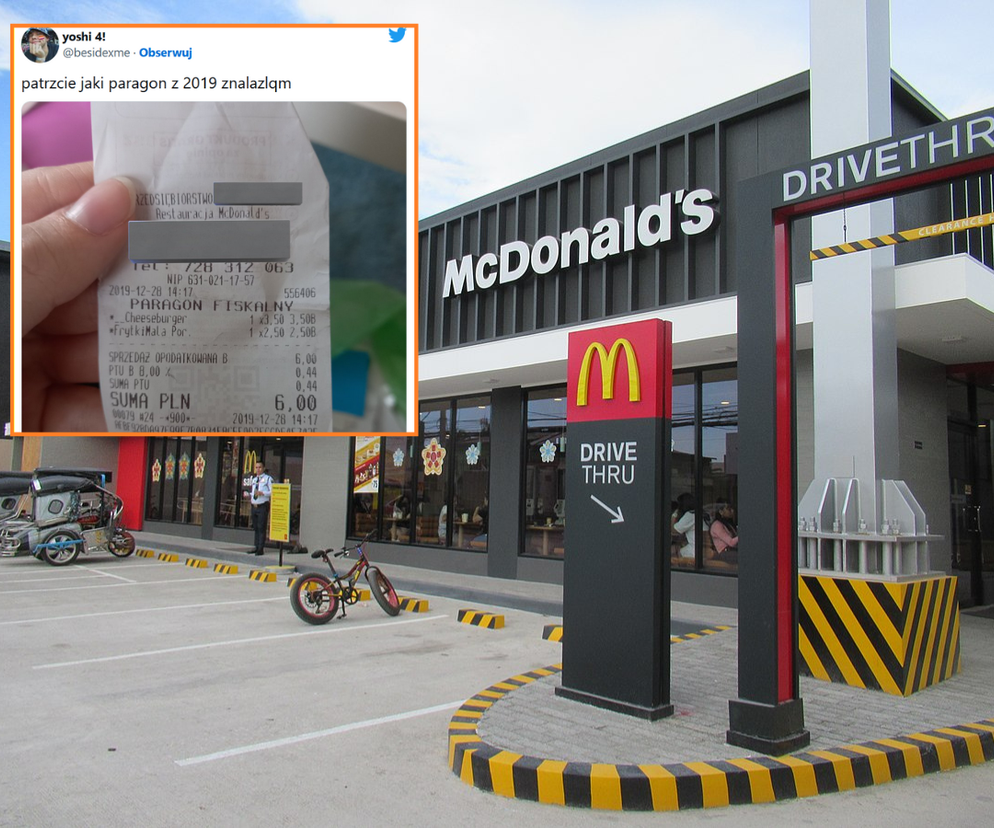 Znalazła paragon z McDonald's. Tyle płaciliśmy w restauracji cztery lata temu!