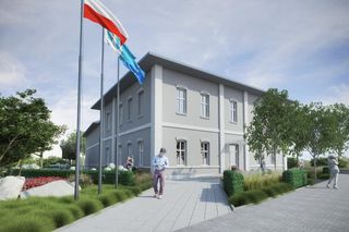 Wizualizacja otoczenia Urzędu Gminy w Chełmcu 