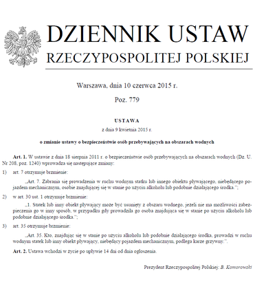 Ustawa RP - próg trzeźwości