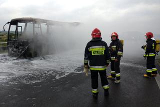 Rzeszów: Pożar autokaru na autostradzie