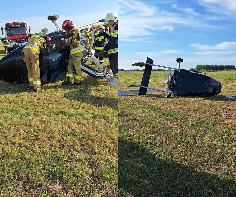 Wypadek wiatrakowca. Maszyna runęła na ziemię krótko po starcie