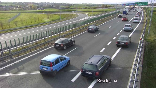 Korek na autostradzie A4 w Małopolsce