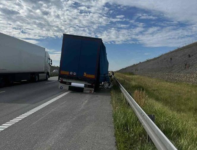 Wypadek na autostradzie A1. Zderzyły się ciężarówki
