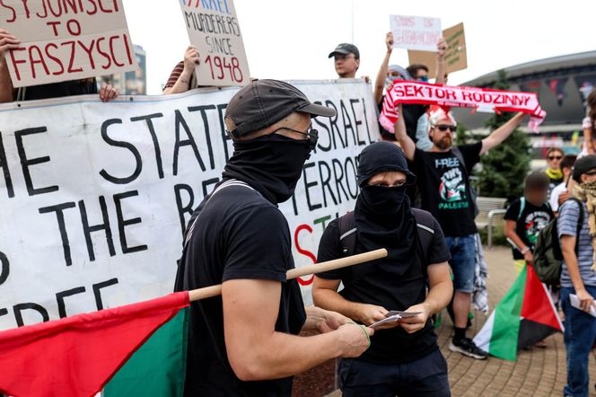 Protesty przed Polska - Izrael na Eurobasket 2025