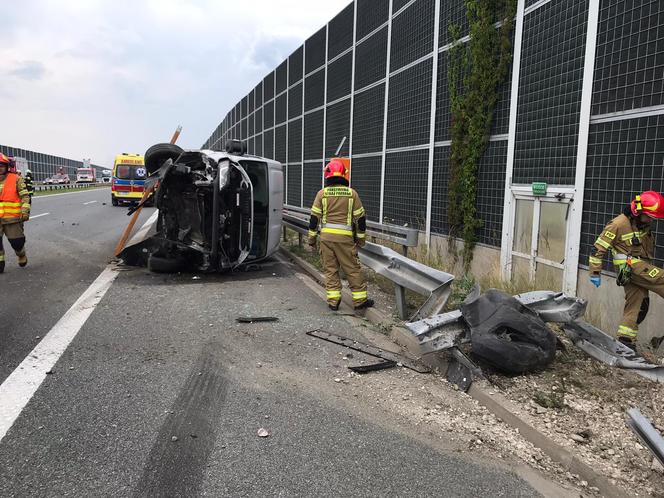 Wypadek na A4 w Biadolinach Radłowskich - 12.07.2023r.