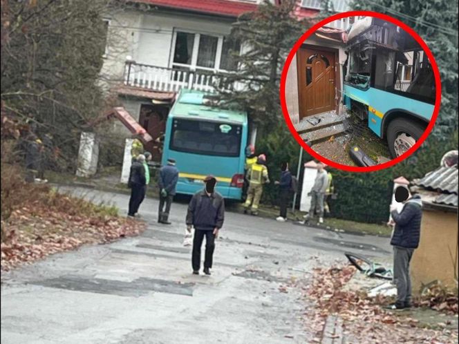 Autobus wjechał w samochody i budynek w Balinie