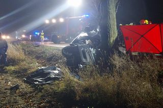 Śmiertelny wypadek pod Łęczycą. 21-latek uderzył w drzewo.