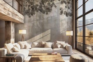 Miękka sofa i tapeta Mimosa