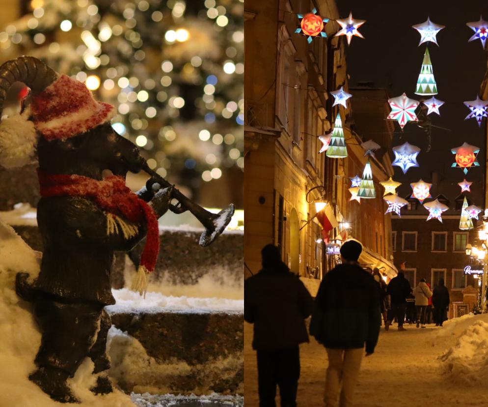 Magiczny Lublin wieczorową porą. W mieście świąteczne ozdoby i hałdy śniegu. Zobacz!