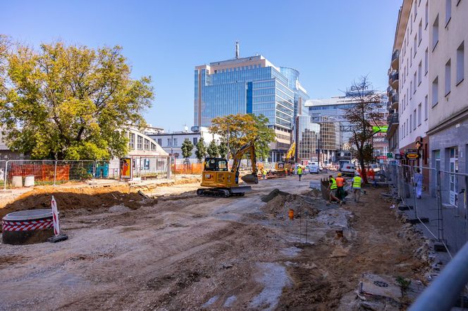 Budowa tramwaju na Rakowieckiej w Warszawie