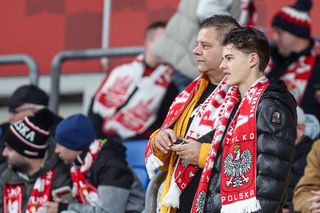 Kibice na meczu Polska -Nowa Zelandia na Stadionie Śląskim