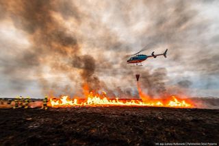Akcja gaśnicza w Biebrzańskim Parku Narodowym