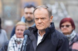 Donald Tusk w Bytomiu. Incydent zakłócił wystąpienie lidera PO