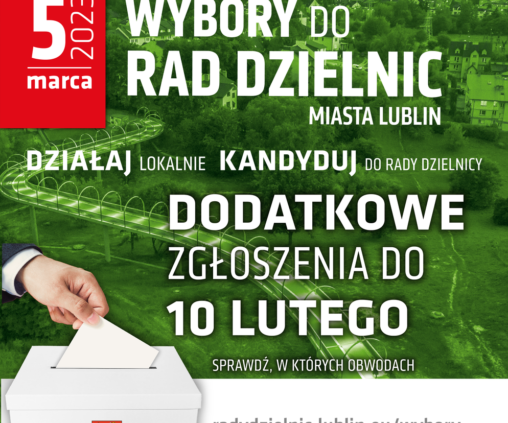 Lublin - wybory do Rad Dzielnic i przedłużony termin zgłoszeń w 20 obwodach