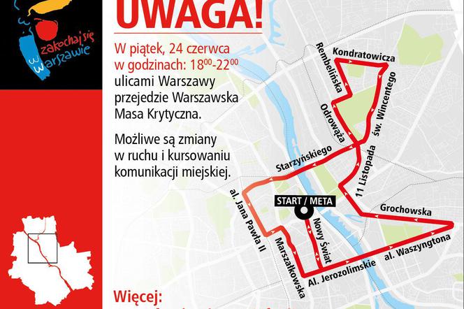 Przejazd Warszawskiej Masy Krytycznej