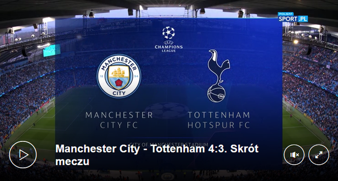 Manchester City - Tottenham Hotspur SKRÓT MECZU