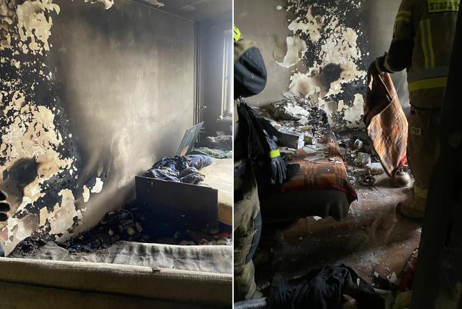 Wynieśli z płomieni ciężko rannego 56-latka! W mieszkaniu w Glinojecku wybuchł ogromny pożar [ZDJĘCIA] 