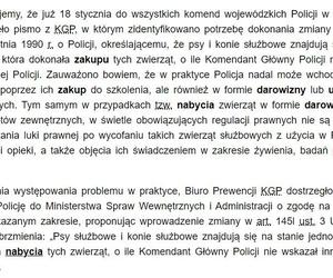 Stanowisko Komendy Wojewódzkiej Policji w Katowicach w sprawie konia Blue Bakera