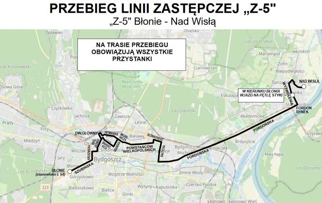 Jak jeżdżą autobusy zastępcze w Bydgoszczy?