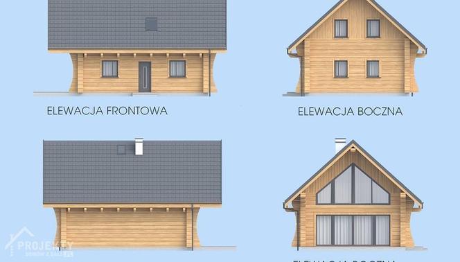 Projekt małego domu drewnianego L-308