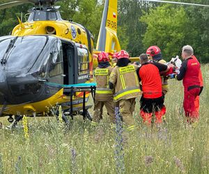 Dramat na Bielanach. Nastolatek wywrócił się na rowerze. W akcji śmigłowiec LPR