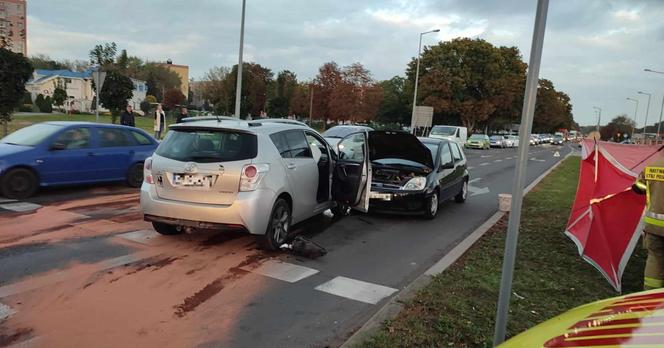 Wypadek w na ulicy Estkowskiego w Lesznie