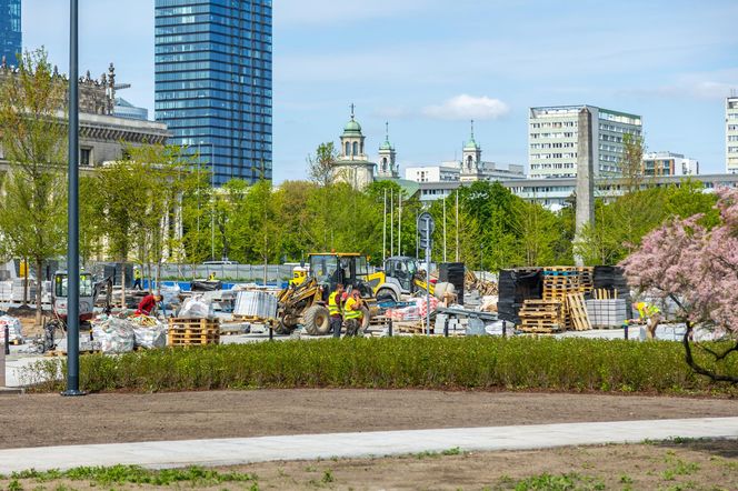Plac Centralny w Warszawie pod koniec budowy