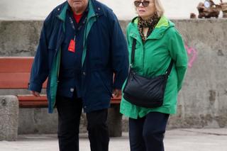 Bożena Dykiel z mężem na spacerze i na obiedzie w Gdyni