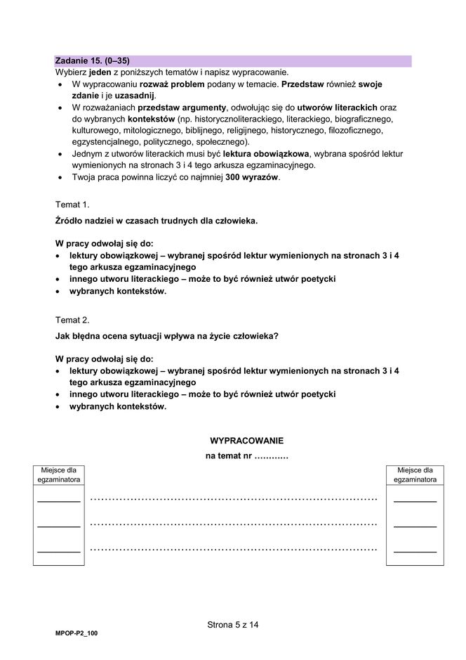ARKUSZE CKE i ODPOWIEDZI DO ZADAŃ 