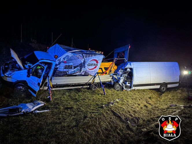 Wypadek na autostradzie A1 w Szarlejce