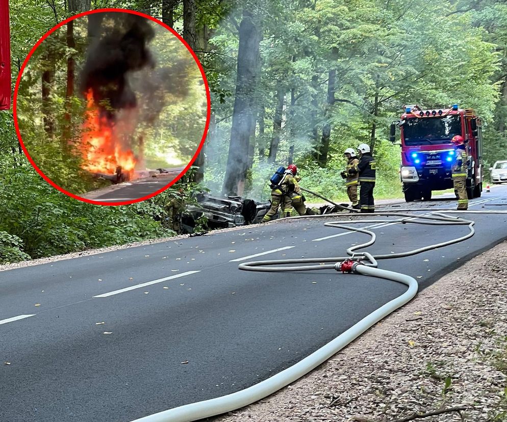 Dachował ,jego auto stanęło w ogniu. Nikt nie zdołał mu już pomóc