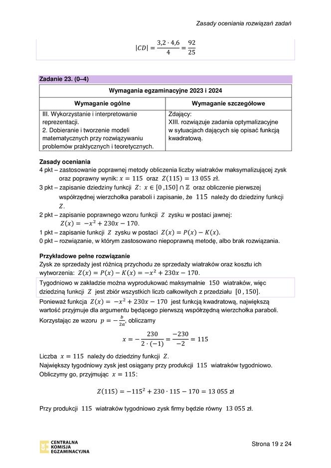 Matura próbna 2023: Matematyka. Oficjalne odpowiedzi CKE