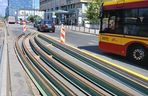 Tramwajowy remont pl. Zawiszy w Warszawie