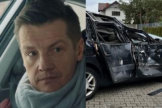 Wypadek Rafała Mroczka na planie M jak miłość. Z samochodu aktora została miazga! - ZDJĘCIA