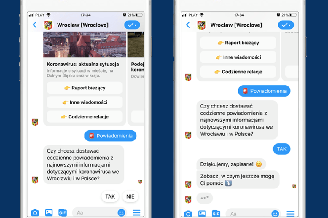 Masz pytanie związane z działaniami miasta w związku z koronawirusem? Zadaj je Chatbotowi