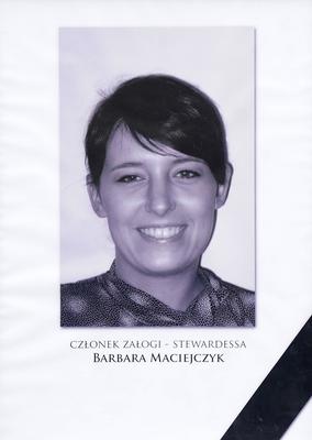 Barbara Maciejczyk, stewardessa z prezydenckiego tupolewa