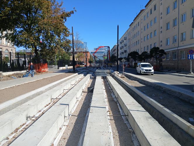Budowa tramwaju na ul. Rakowieckiej w Warszawie