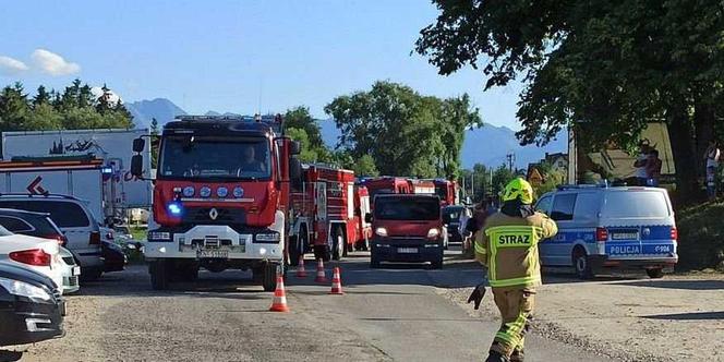 Pożar sauny w Szaflarach. Gęsty dym było widać z daleka