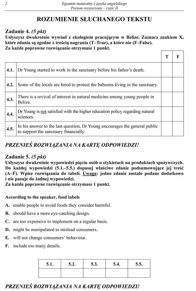 Matura 2014 język angielski ARKUSZE poziom rozszerzony cz. 2-2