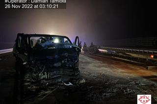 Wypadek na autostradzie A1 w Częstochowie