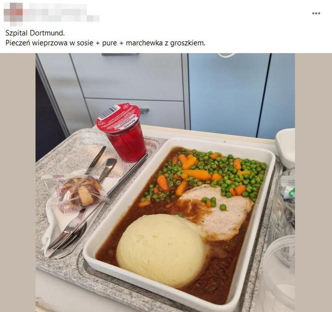 Pokazał obiad ze szpitala w Niemczech. W Polsce jeden szpital miałby co jeść przez 2 tygodnie