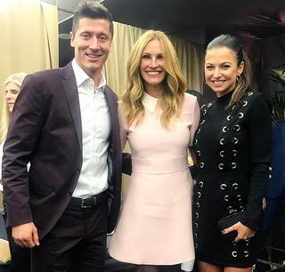 Robert Lewandowski, Anna Lewandowska, Julia Roberts