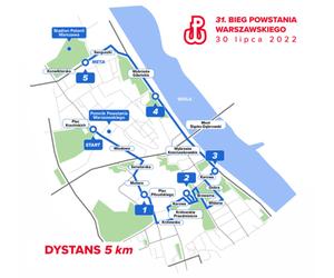 31. Bieg Powstania Warszawskiego - TRASA 5 KM